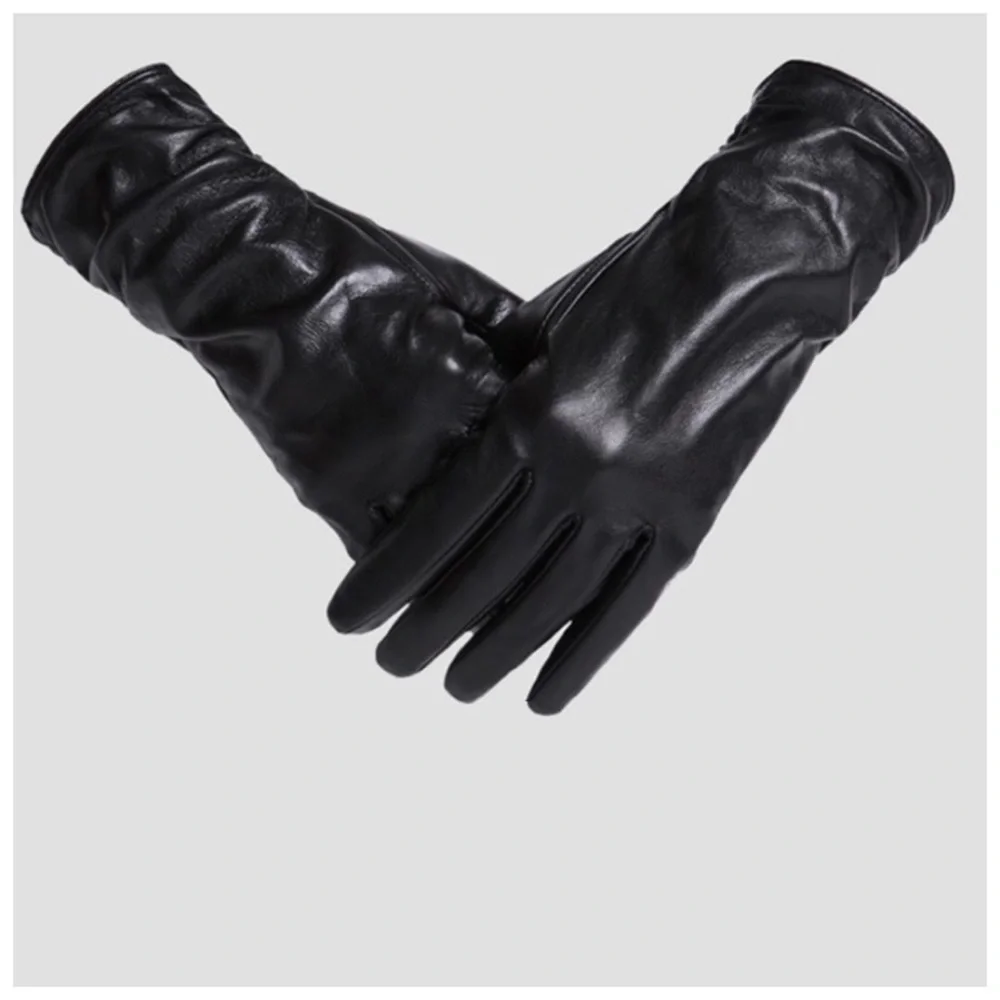 Leather Cashmere Lined Ruched Gloves Size 7 - Picture 5 of 7